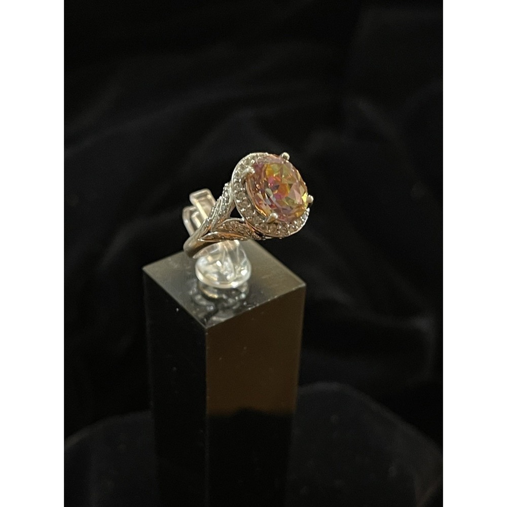 JTV BBJ 9.25 Sterling Silver Mystic Topaz Ring Size 5.25 - Picture 3 of 10